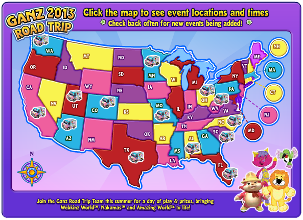 Webkinz Road Trip Map 2013 | Ganz World